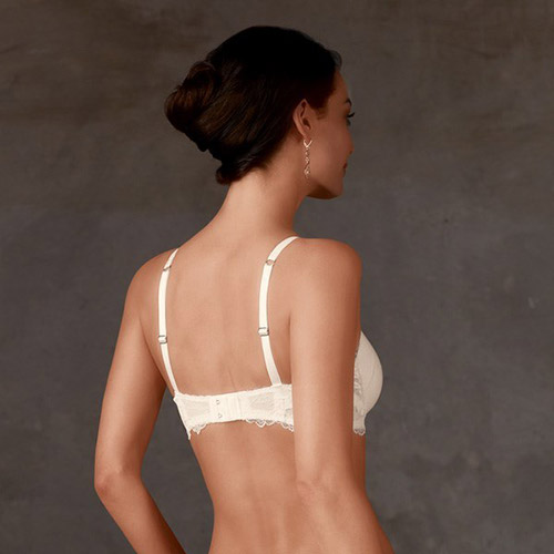 Aurelie Padded Wire-Free Mastectomy Bra (off-white, back)