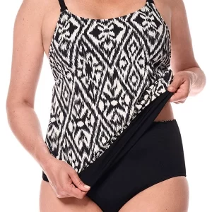 Salta Blouson Swim Top – Black / Off-white